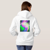 SPIRALFLUO - Psychedelic Colorful Modern Fractal - Hoodie (Achterkant volledig)
