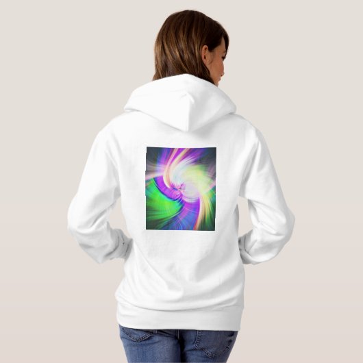 SPIRALFLUO - Psychedelic Colorful Modern Fractal - Hoodie (Achterkant volledig)
