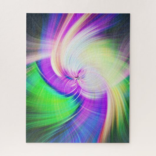 SPIRALFLUO - Psychedelic Colorful Modern Fractal - Legpuzzel (Verticaal)