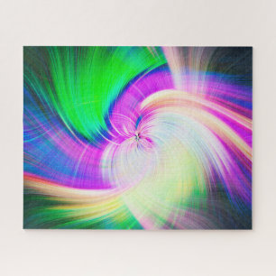 SPIRALFLUO - Psychedelic Colorful Modern Fractal - Legpuzzel