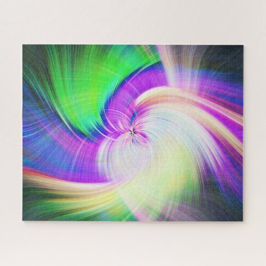 SPIRALFLUO - Psychedelic Colorful Modern Fractal - Legpuzzel (Horizontaal)