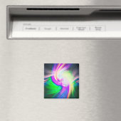 SPIRALFLUO - Psychedelic Colorful Modern Fractal - Magneet (Insitu (Vaatwasser))