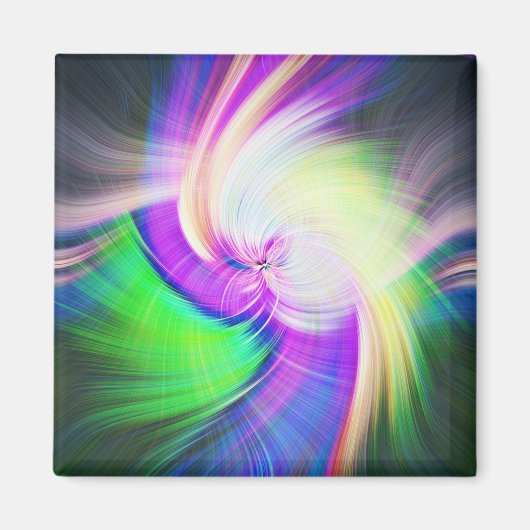 SPIRALFLUO - Psychedelic Colorful Modern Fractal - Magneet (Voorkant)