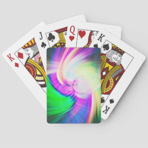 SPIRALFLUO - Psychedelic Colorful Modern Fractal - Pokerkaarten