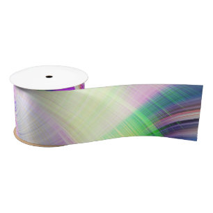 SPIRALFLUO - Psychedelic Colorful Modern Fractal - Satijnen Lint