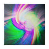 SPIRALFLUO - Psychedelic Colorful Modern Fractal - Tegeltje (Voorkant)