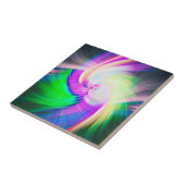 SPIRALFLUO - Psychedelic Colorful Modern Fractal - Tegeltje (Zijkant)