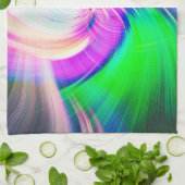 SPIRALFLUO - Psychedelic Colorful Modern Fractal - Theedoek (Gevouwen)