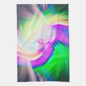 SPIRALFLUO - Psychedelic Colorful Modern Fractal - Theedoek (Verticaal)