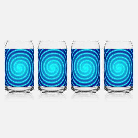 Spiraling Blue Vertigo Blikvorm Glas (Achterkant)