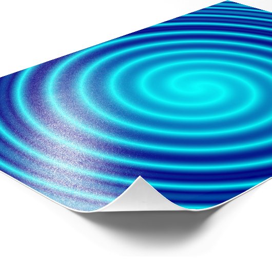 Spiraling Blue Vertigo Foto Afdruk (Hoek)