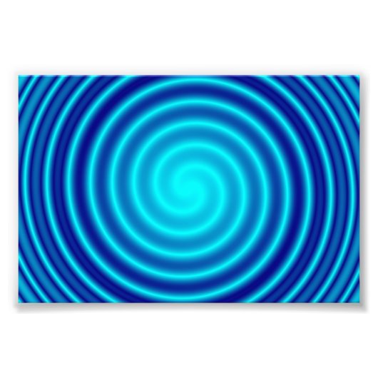 Spiraling Blue Vertigo Foto Afdruk (Voorkant)