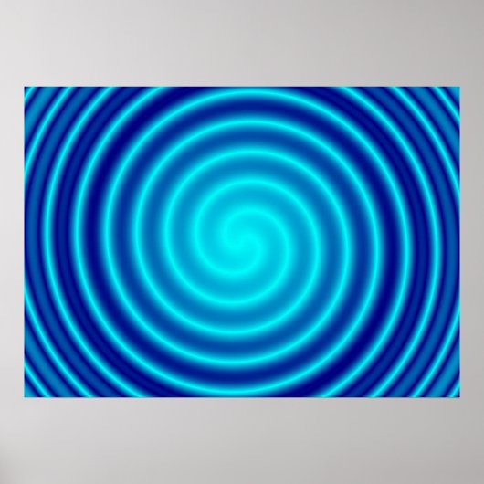 Spiraling Blue Vertigo Poster (Voorkant)
