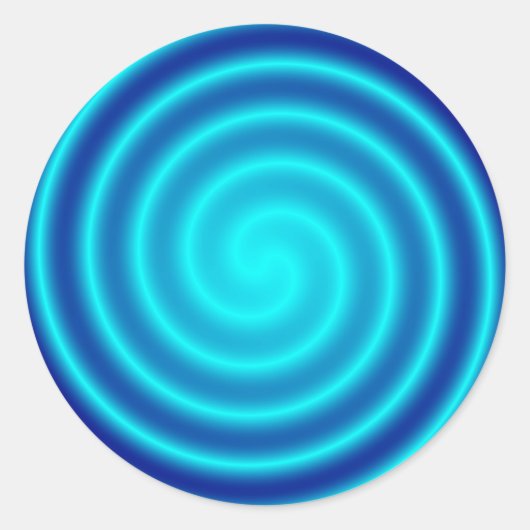 Spiraling Blue Vertigo Ronde Sticker (Voorkant)