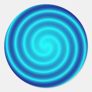 Spiraling Blue Vertigo Ronde Sticker
