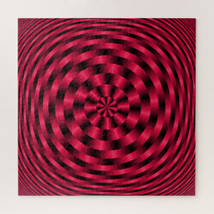 Spiraling Concentric Circles in Red Legpuzzel