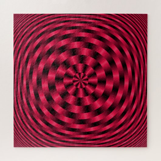 Spiraling Concentric Circles in Red Legpuzzel (Horizontaal)