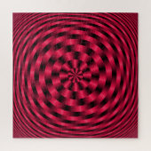 Spiraling Concentric Circles in Red Legpuzzel (Verticaal)