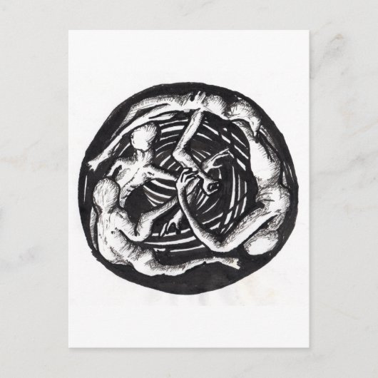 Spiraling Descent Briefkaart (Voorkant)