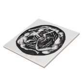 Spiraling Descent inkttekening Tegel Tegeltje (Zijkant)