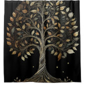 Spiraling Golden Fibonacci Tree Douchegordijn (Voorkant)