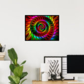 Spiraling Rainbow Petals Poster (Thuiskantoor)