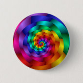 Spiraling Rainbow-Roos Ronde Button 5,7 Cm (Voorkant)