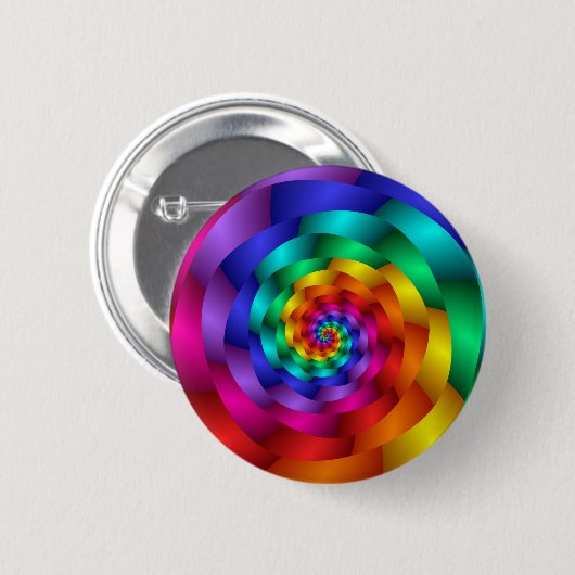 Spiraling Rainbow-Roos Ronde Button 5,7 Cm (Voorkant /achterkant)