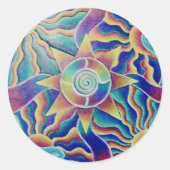 Spiraling Sun Mandala Sticker (Voorkant)