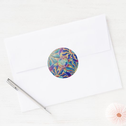 Spiraling Sun Mandala Sticker (Envelop)
