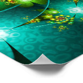 Spiraling Turquoise Flowers Poster (Hoek)