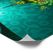 Spiraling Turquoise Flowers Poster (Hoek)