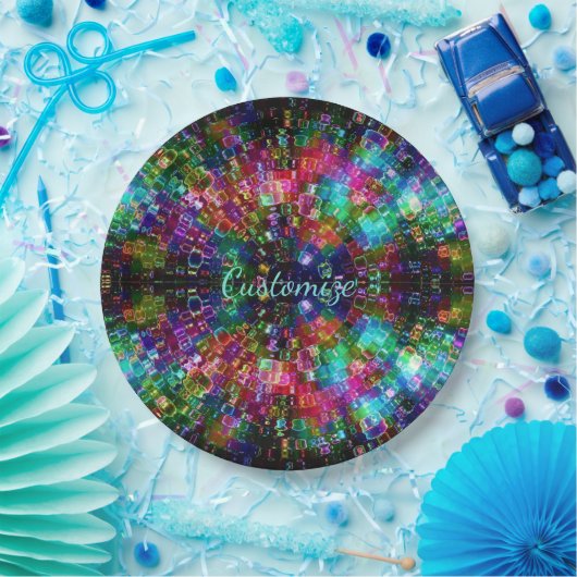 Spiralpapier van glas 2 papieren bordje (Feest)