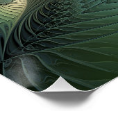 Spirals Beige Green Turquoise Abstracte Fractal Ar Poster (Hoek)