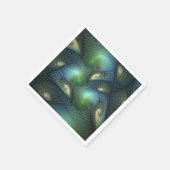 Spirals Beige Green Turquoise Abstracte Fractal Ar Servet (Hoek)