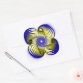 Spirals blauw gele optische vorm vierkante sticker (Envelop)