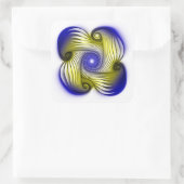 Spirals blauw gele optische vorm vierkante sticker (Tas)