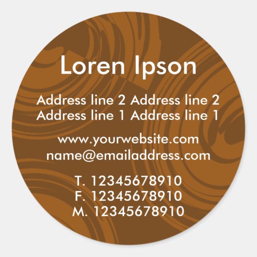 Spirals (Chocolade) Business / Profile Ronde Sticker (Voorkant)