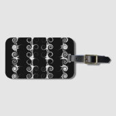 Spirals en Swirls Black and White Pattern Bagagelabel (Voorkant (horizontaal))