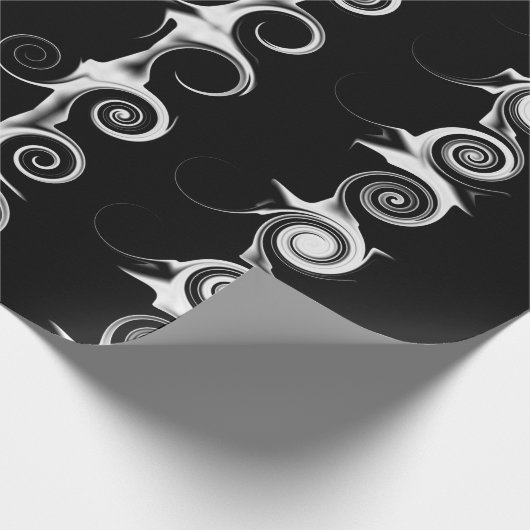 Spirals en Swirls Black en White Pattern Cadeaupapier (Hoek)
