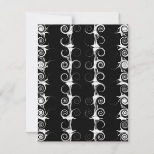 Spirals en Swirls Black en White Pattern Kaart
