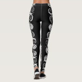 Spirals en Swirls Black en White Pattern Leggings (Achterkant)