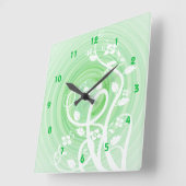 Spirals, Filigree & Flowers Vierkante Klok (Hoek)