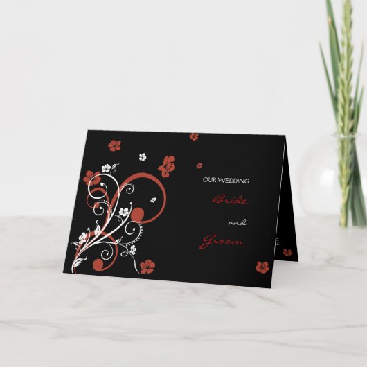 Spirals & Flowers Wedding Invitation Aankondiging2 (Voorkant)