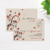 Spirals & Flowers Wedding Save TheDate Minicard Visitekaartjes (Bureau)