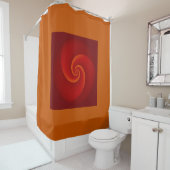 Spirals Fractal Patroon - rood Douchegordijn (In situ)
