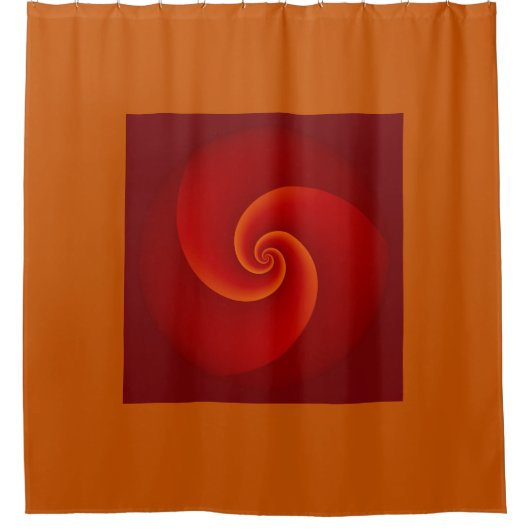 Spirals Fractal Patroon - rood Douchegordijn (Voorkant)