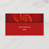 Spirals Fractal Patroon - rood Visitekaartje (Achterkant)