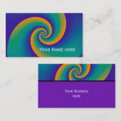 Spirals Fractal Pattern - oranje blauw Visitekaartje (Voorkant / Achterkant)