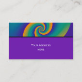 Spirals Fractal Pattern - oranje blauw Visitekaartje (Achterkant)